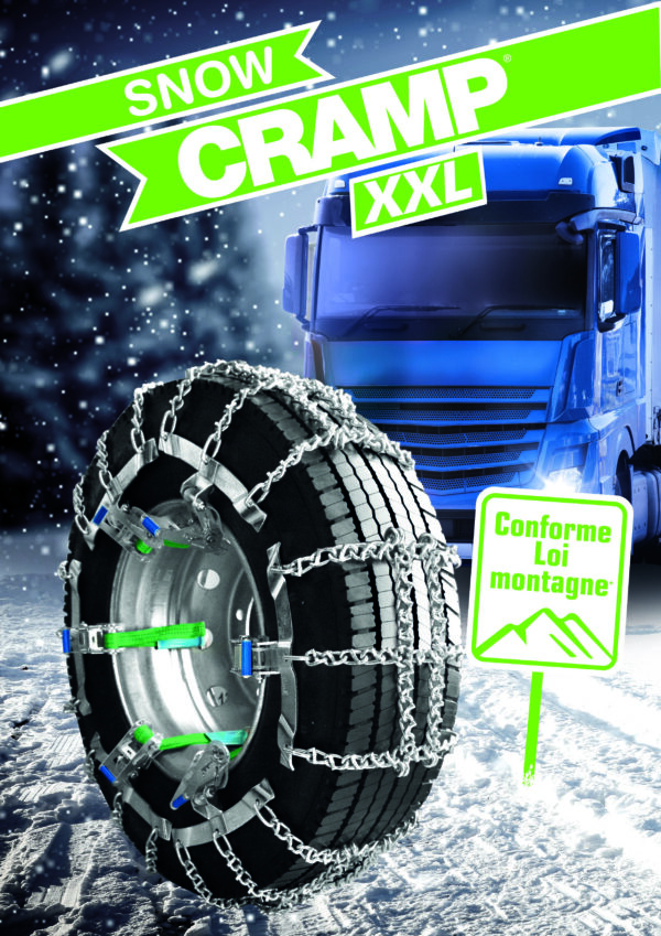 visuel promotionnel Snowcramp XXL chaines camion loi montagne